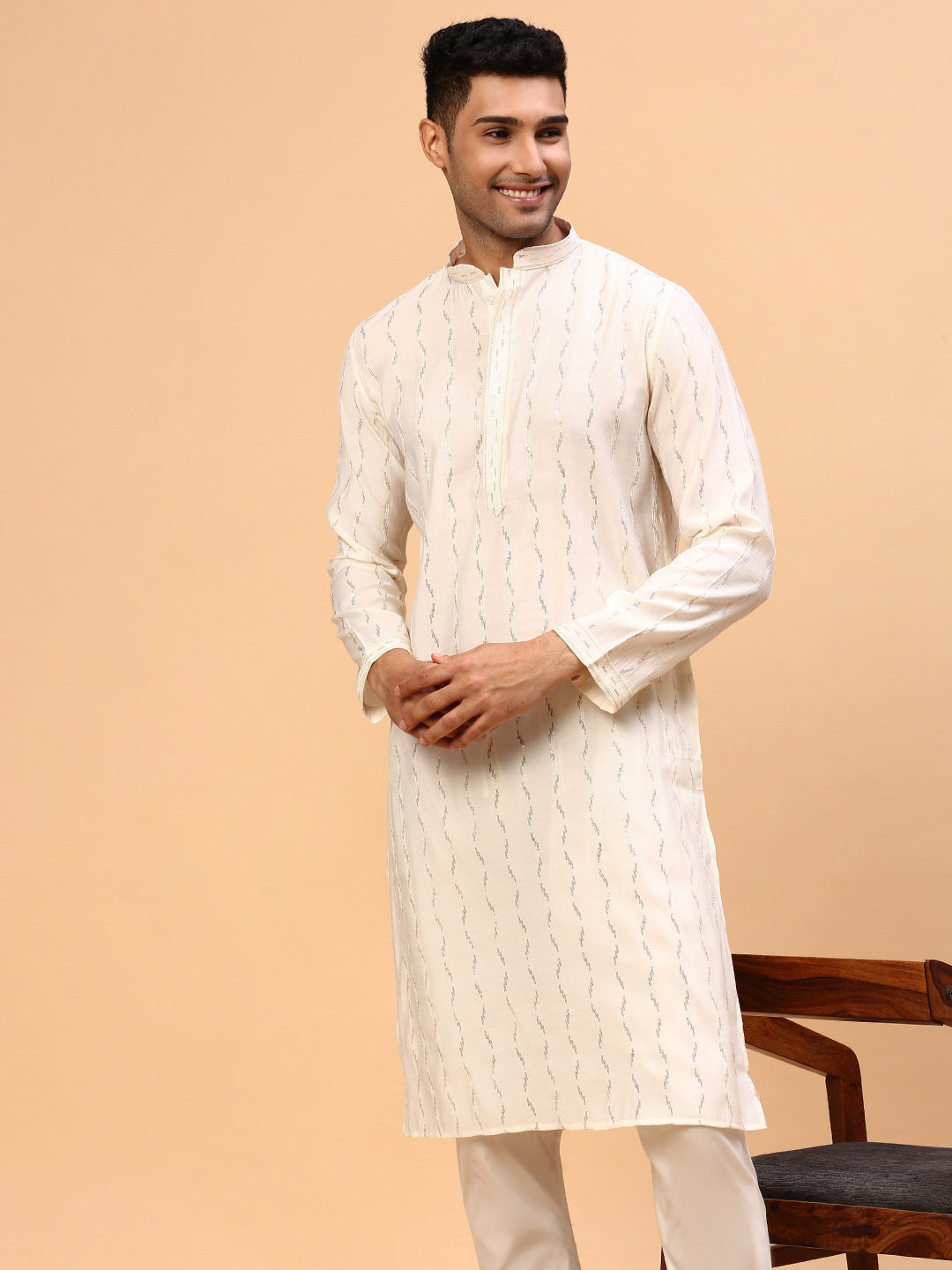 White Dove | Traditional White Color Men's  | Mandarin Collar Kurta