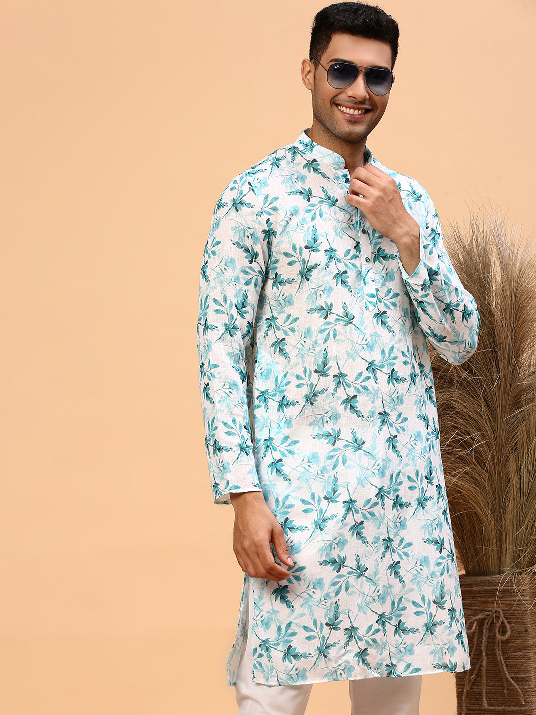 Savage Green | Traditional Sea Green Color Men's  | Mandarin Collar Kurta