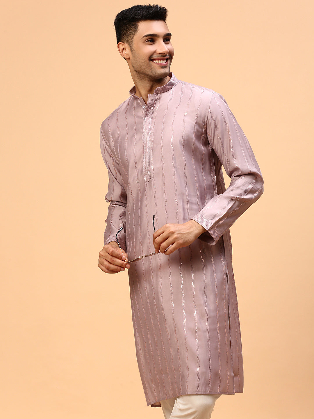 Piña Colada | Traditional Purple Color Men's  | Mandarin Collar Kurta