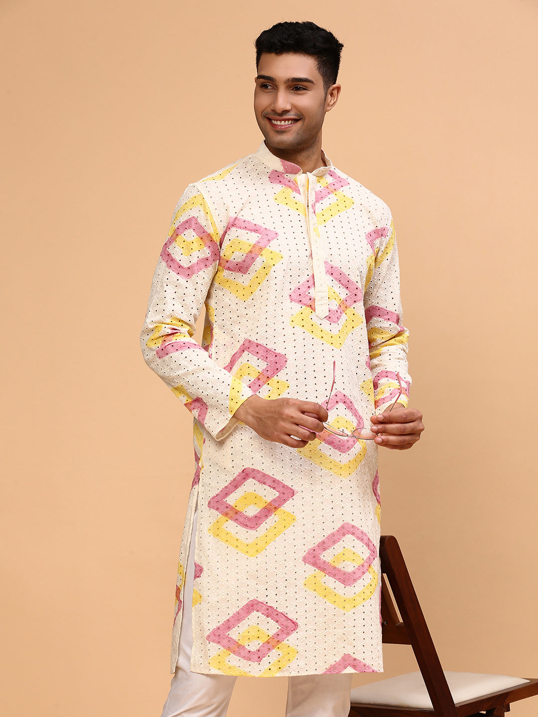 Pink Frost | Traditional Pink Color Men's  | Mandarin Collar Kurta