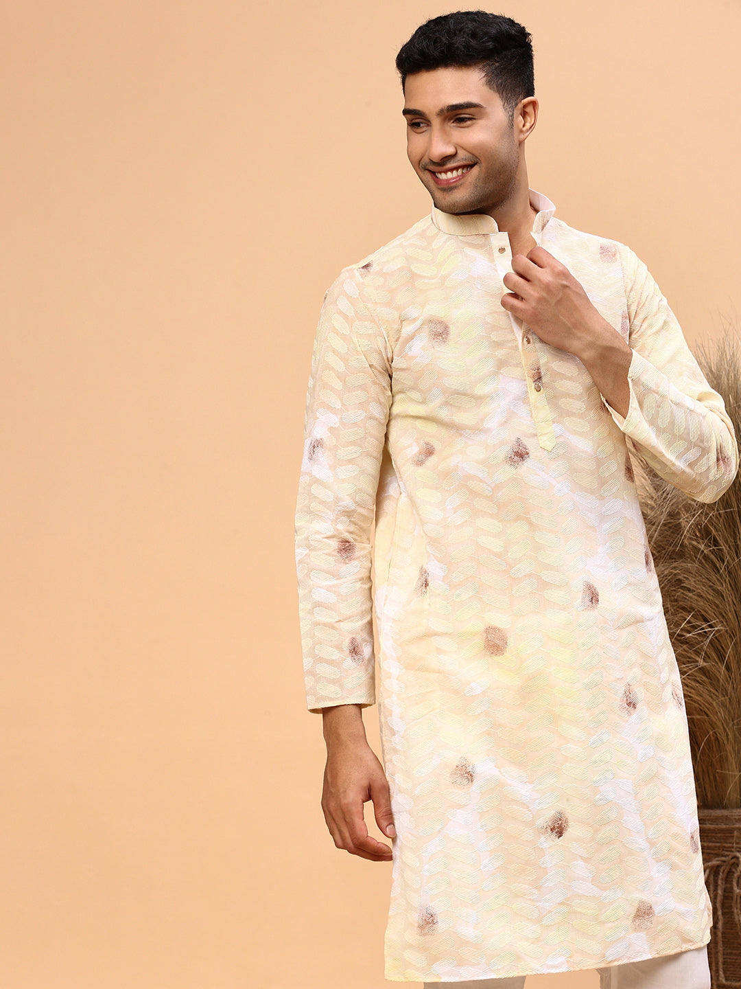 Limoncello Spritz | Traditional Yellow Color Men's  | Mandarin Collar Kurta