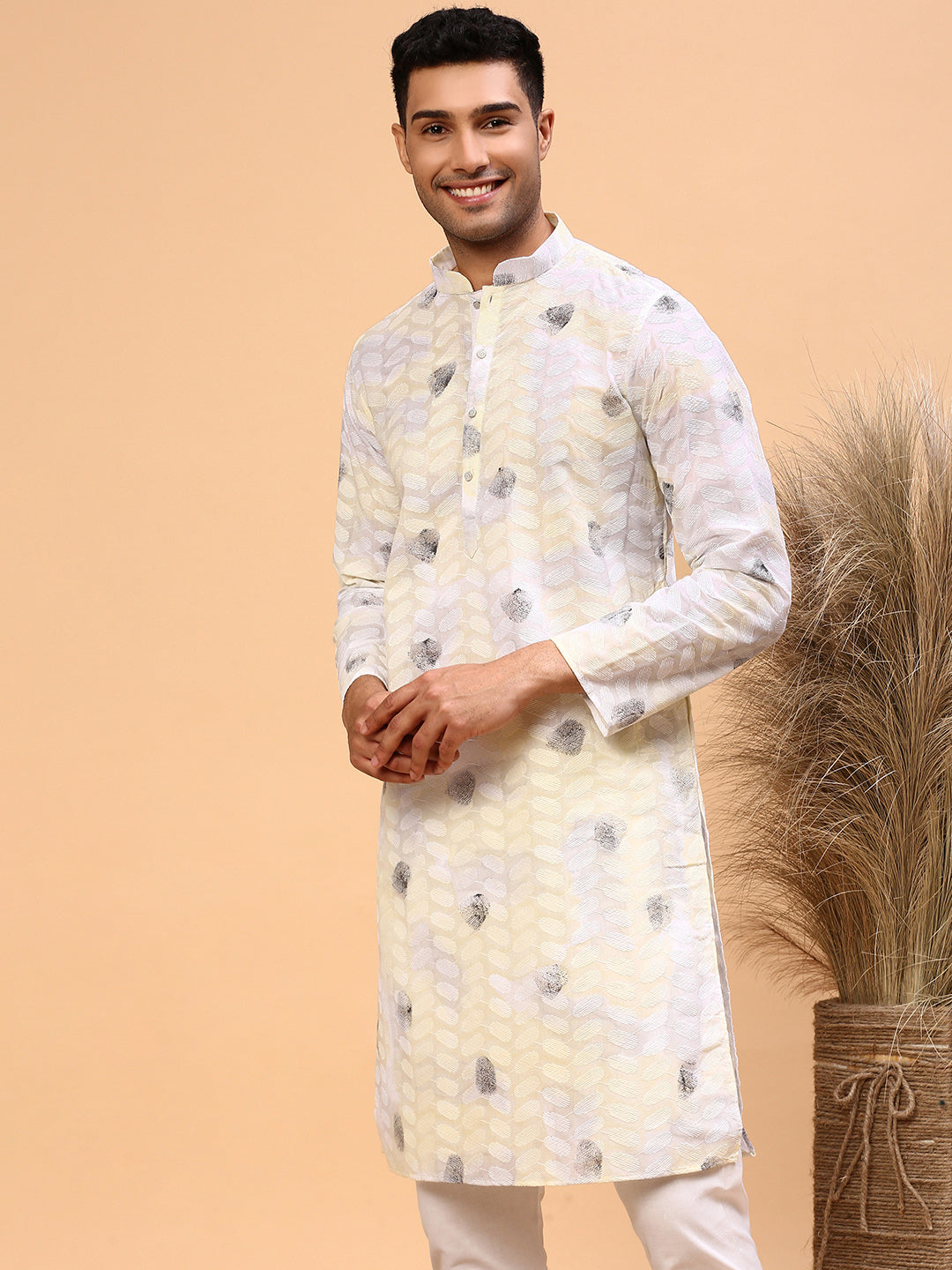 Buttercup | Traditional Orange Color Men's  | Mandarin Collar Kurta