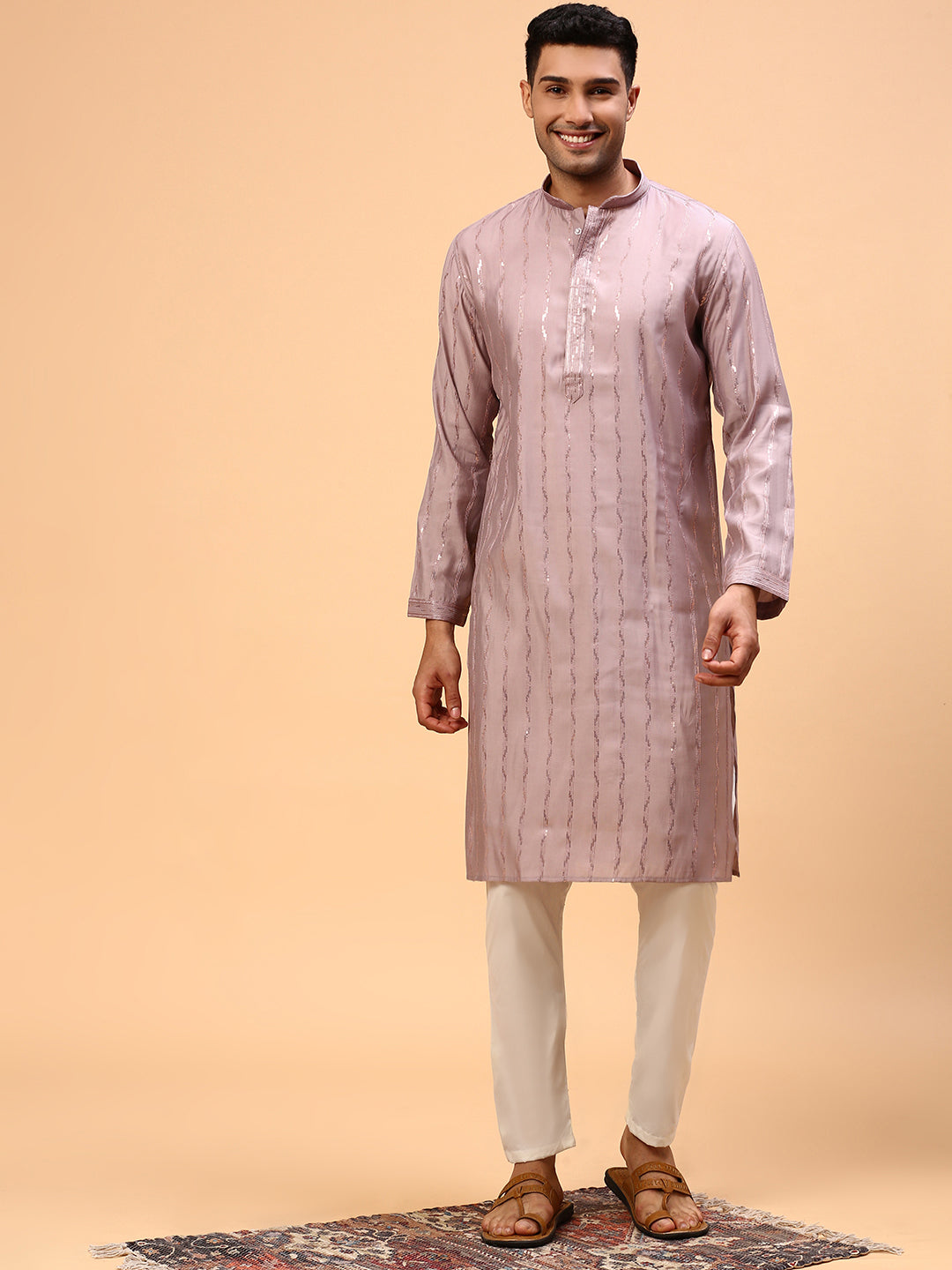 Piña Colada | Traditional Purple Color Men's  | Mandarin Collar Kurta