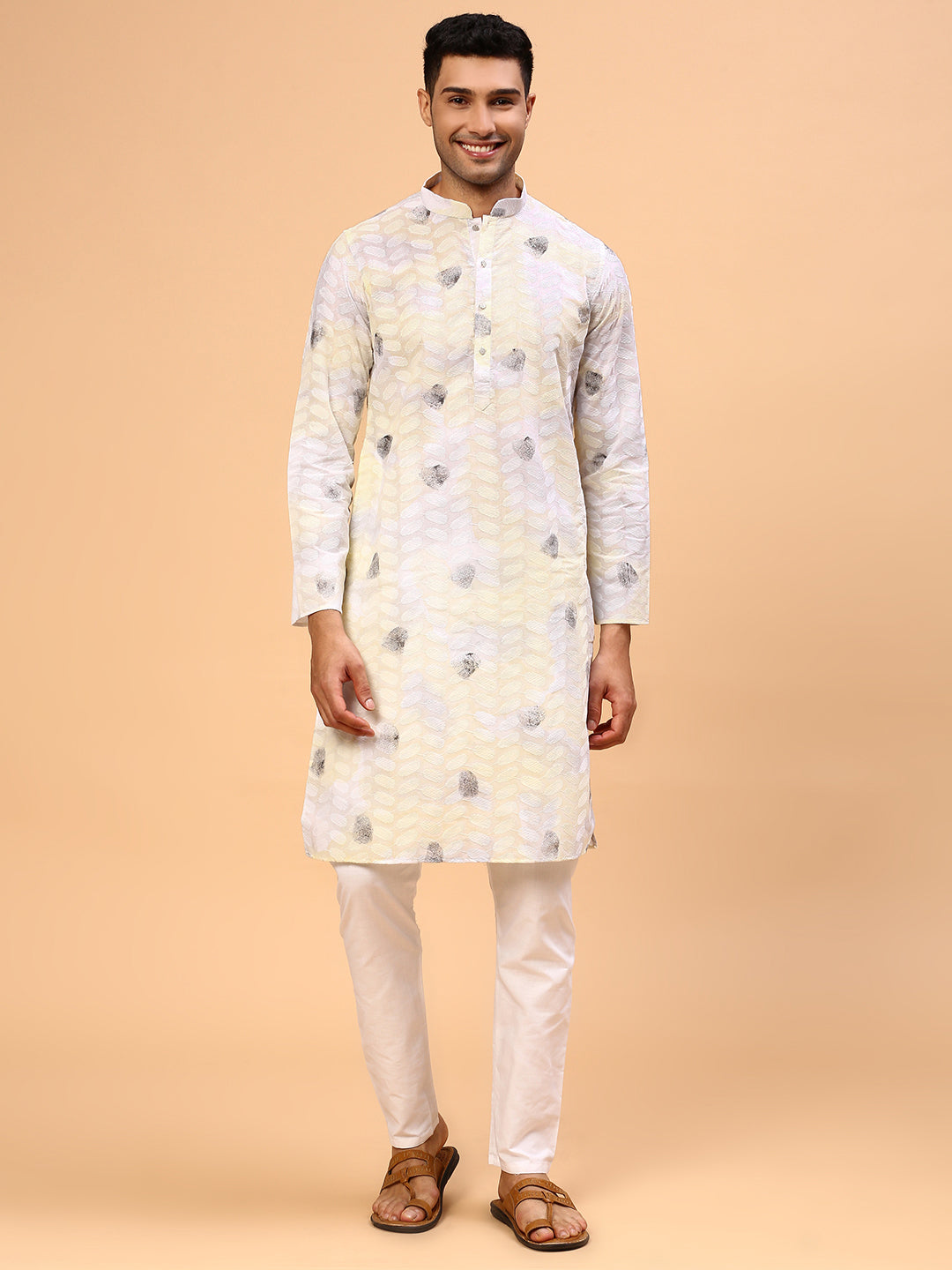 Buttercup | Traditional Orange Color Men's  | Mandarin Collar Kurta