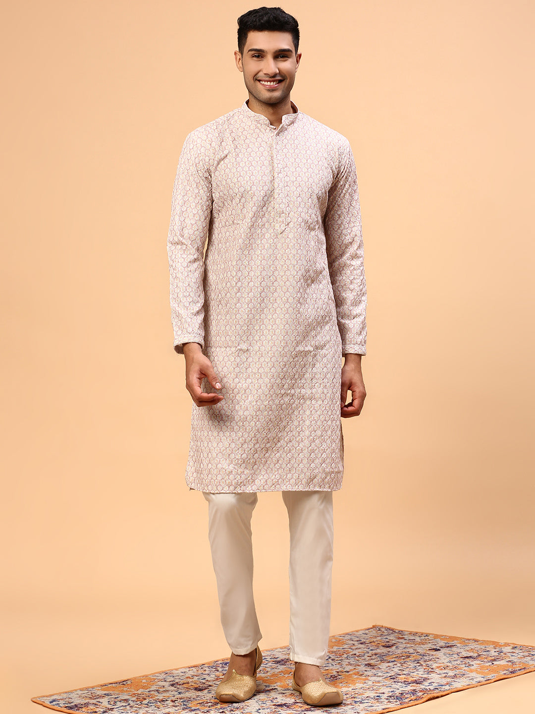 Pink Salt | Traditional Pink Color Men's  | Mandarin Collar Kurta