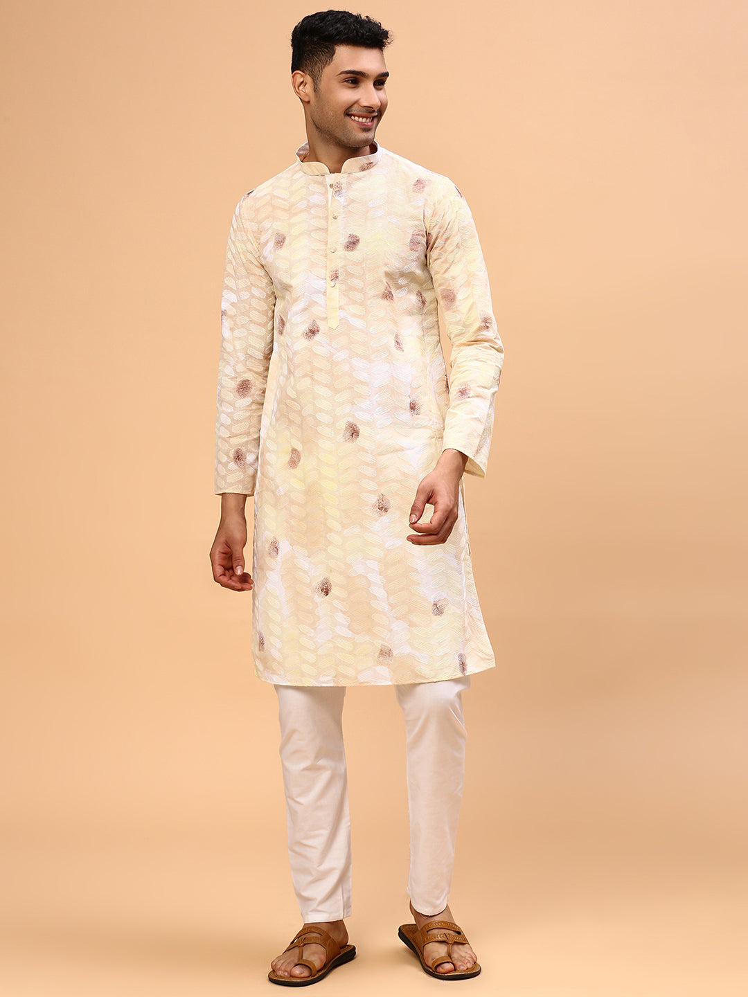 Limoncello Spritz | Traditional Yellow Color Men's  | Mandarin Collar Kurta