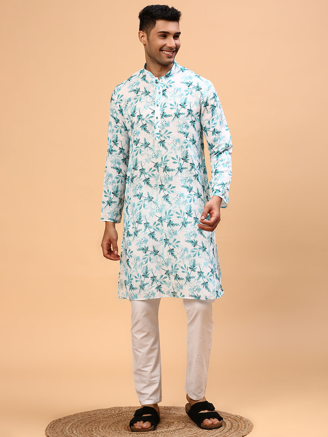 Savage Green | Traditional Sea Green Color Men's  | Mandarin Collar Kurta