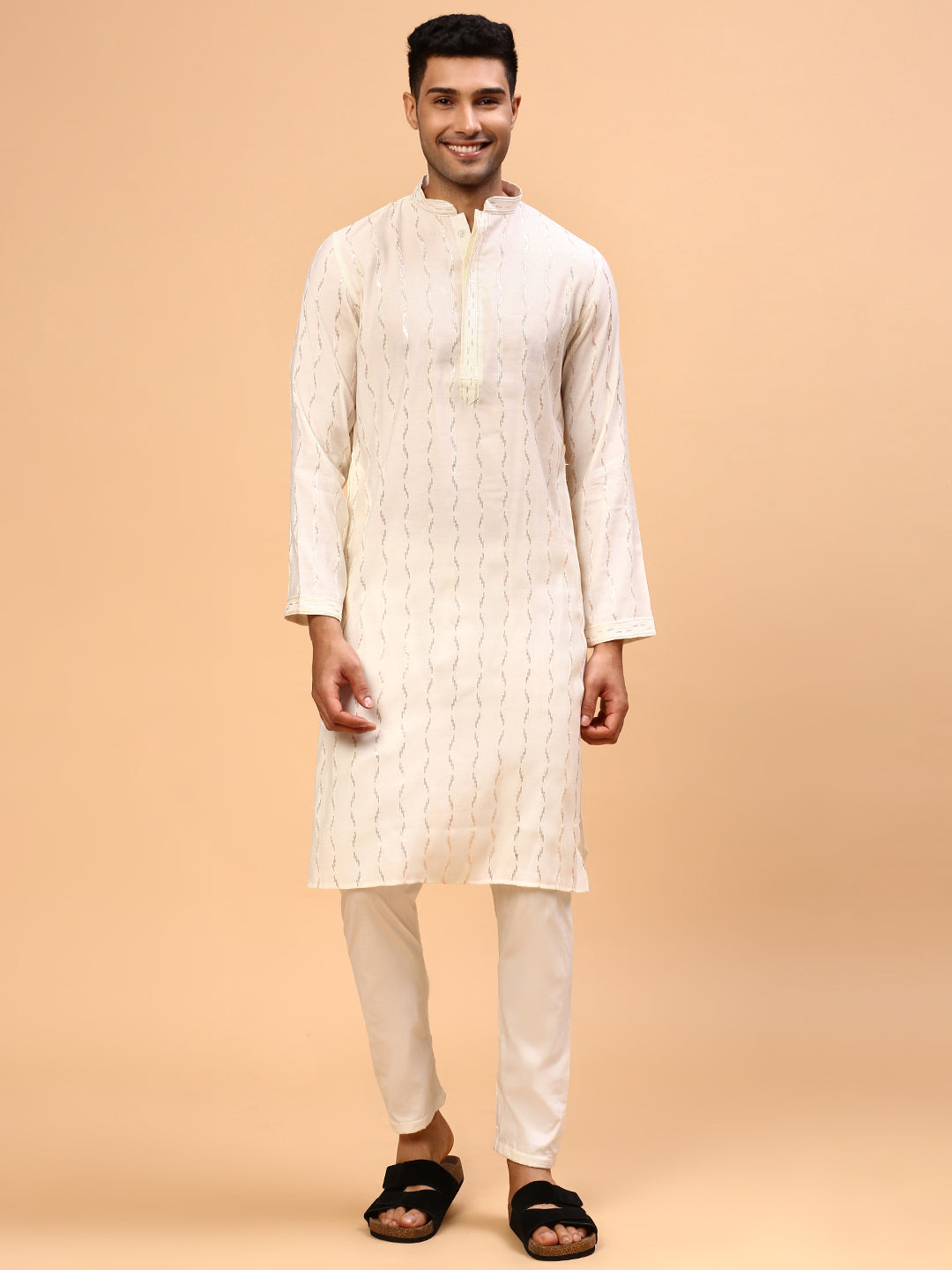 White Dove | Traditional White Color Men's  | Mandarin Collar Kurta