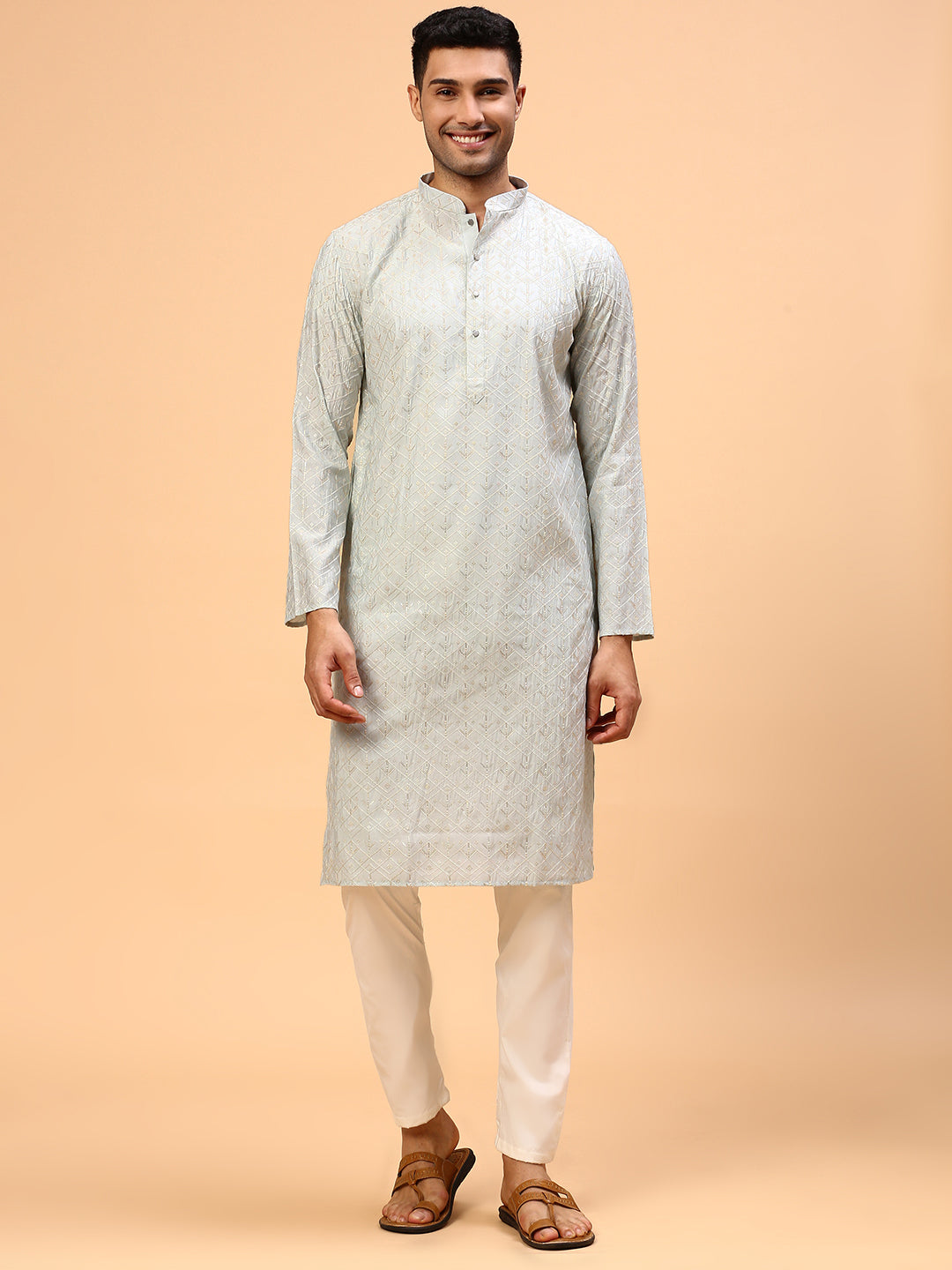 Blackberry Smoothie | Traditional Blue Color Men's  | Mandarin Collar Kurta