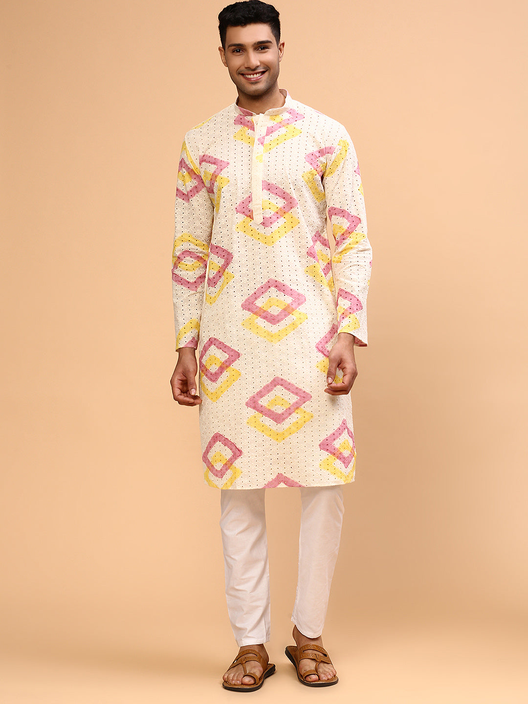 Pink Frost | Traditional Pink Color Men's  | Mandarin Collar Kurta